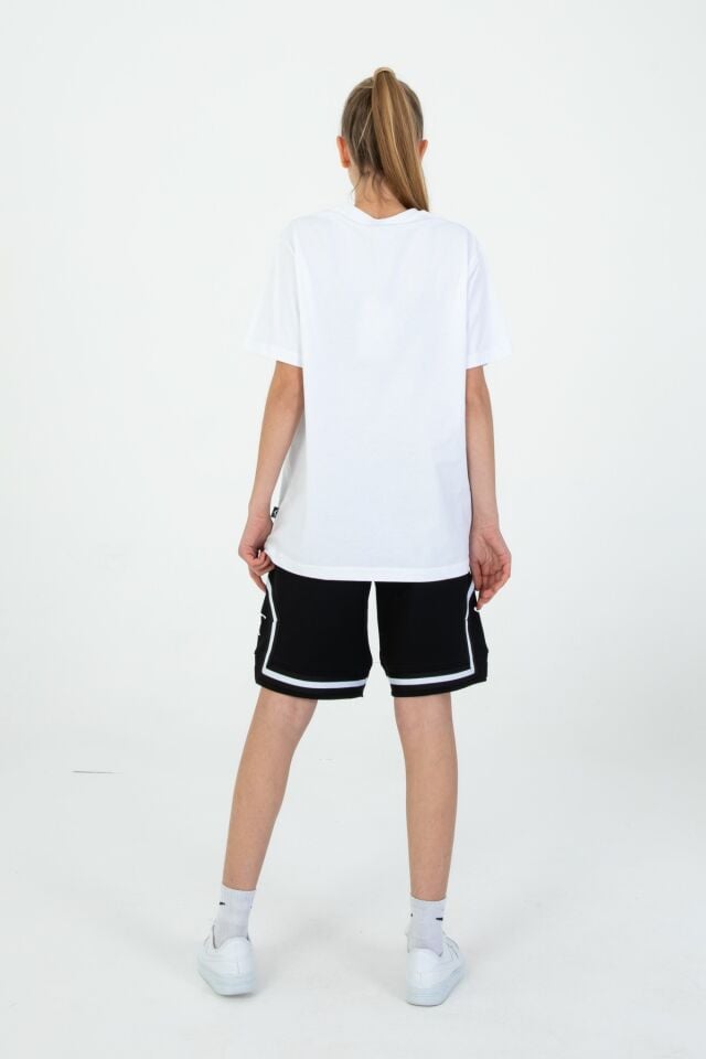 Erkek/Kız Basketbol Desenli Şort Çizgili Cep Detaylı 2'Li Alt Üst Takım