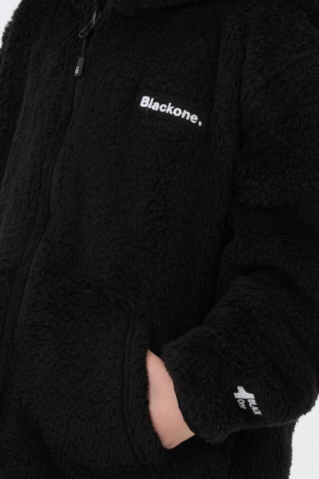 Nakış Detaylı Peluş Kapüşonlu Kargo Cepli Üst