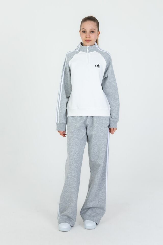 KIZ ÇOCUK FERMUAR YAKALI BOL PAÇA EŞOFMAN TAKIM