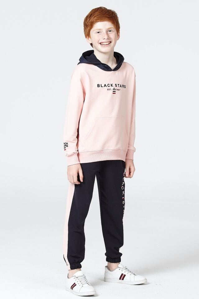 Black One Erkek Çocuk Kapüşonlu Uzun Kollu Spor Eşofman Takımı