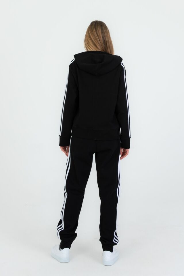 Kapüşonlu Fermuarlı Çift Cepli Kız Çocuk Eşofman Takım