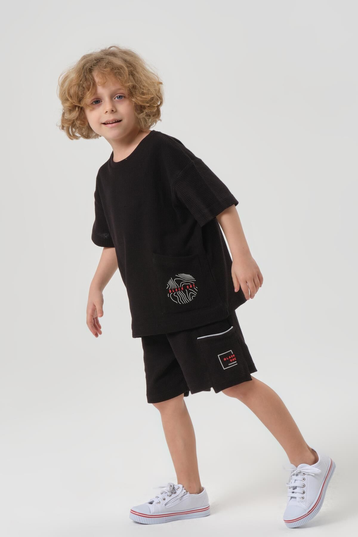 Erkek Çocuk Penye Waffle Kumaş Alt Üst Takım