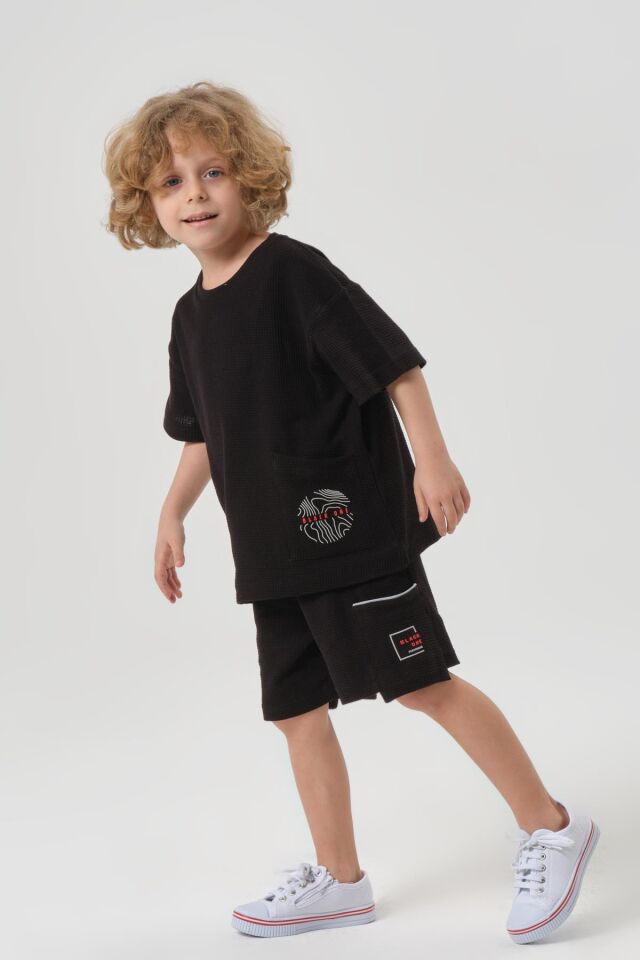 Erkek Çocuk Penye Waffle Kumaş Alt Üst Takım