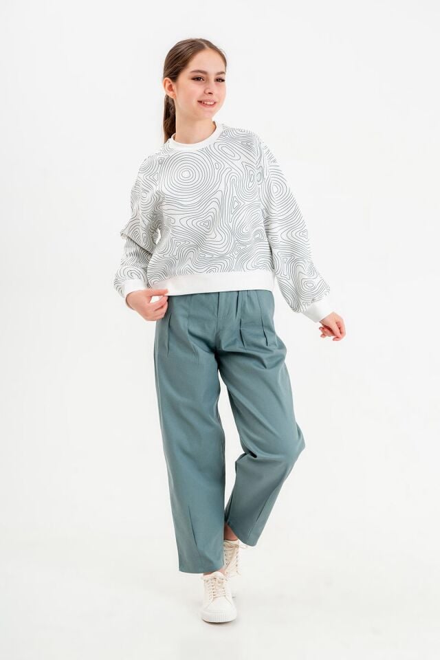 Black One 9-14 Yaş Kız Çocuk Sweat ve Bol Pantolon Takımı – Rahat Günlük Kombin