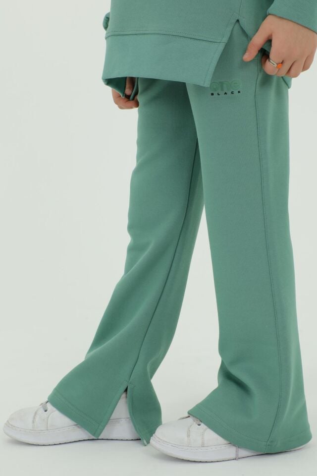 Black One Kız Çocuk Kolej Yaka Bol Paça Eşofman Takımı