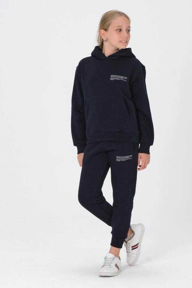 Kız Çocuk Kapüşonlu Eşofman Takımı