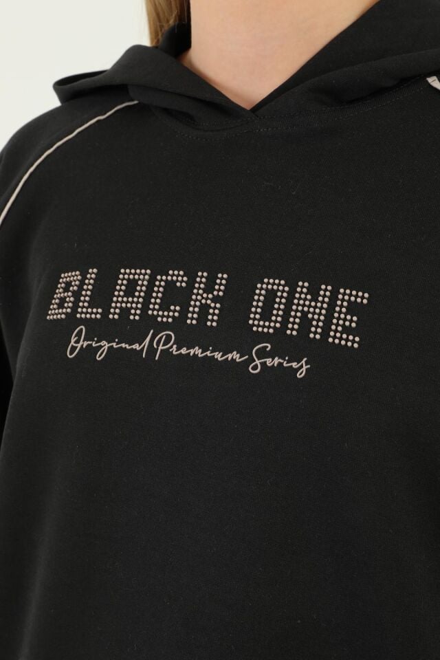 Kapüşonlu Baskı Detaylı Kargo Cepli Kız Çocuk Takım