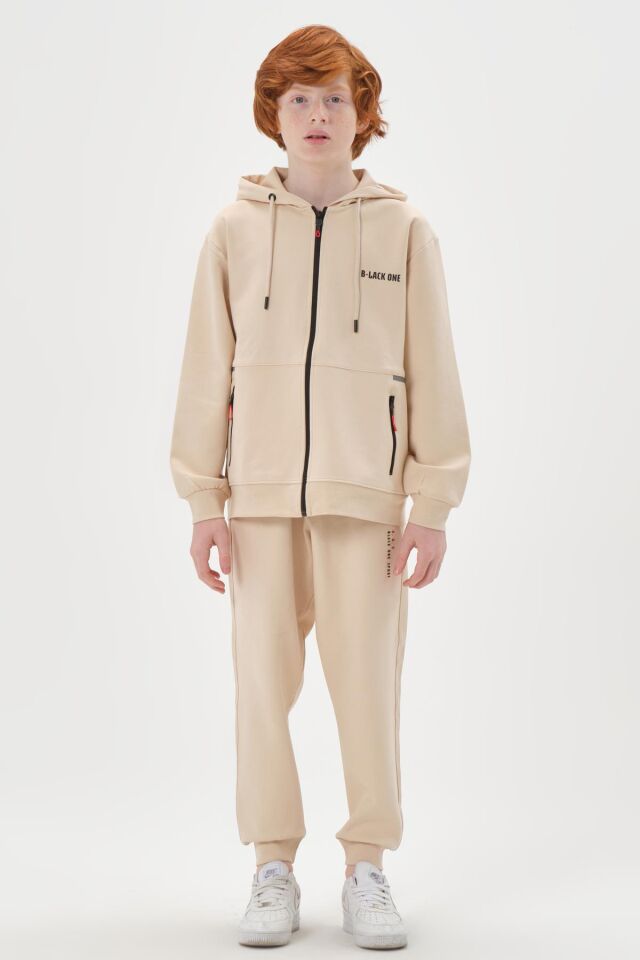 Kapüşonlu Ayarlanabilir Bel Lastikli Çift Cepli Erkek Eşofman Takımı