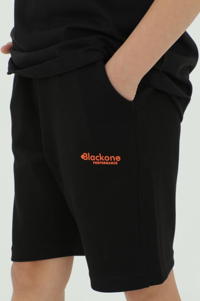 Bisiklet Yaka Baskılı T-Shırt Ve Şort Alt Üst İkili Takım