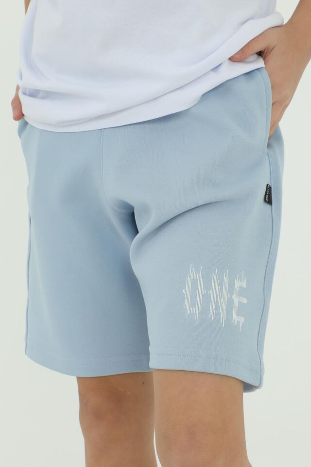 Bisiklet Yaka Erkek Çocuk Baskı Detaylı T-Shırt Ve Şort İkili Takım