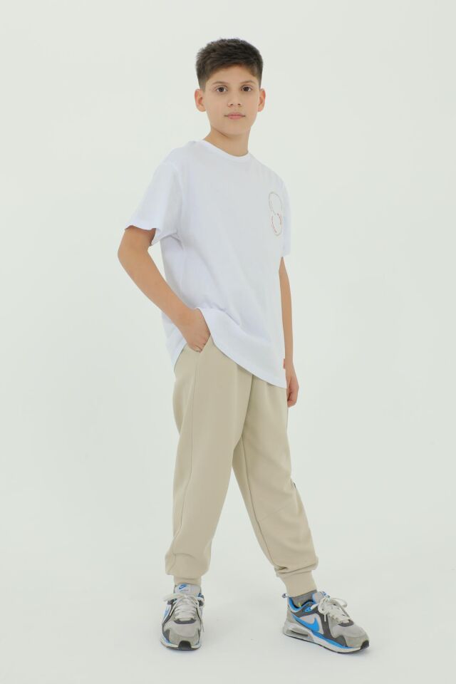 Bisiklet Yaka Erkek Çocuk Baskı Detaylı Eşofman Takımı