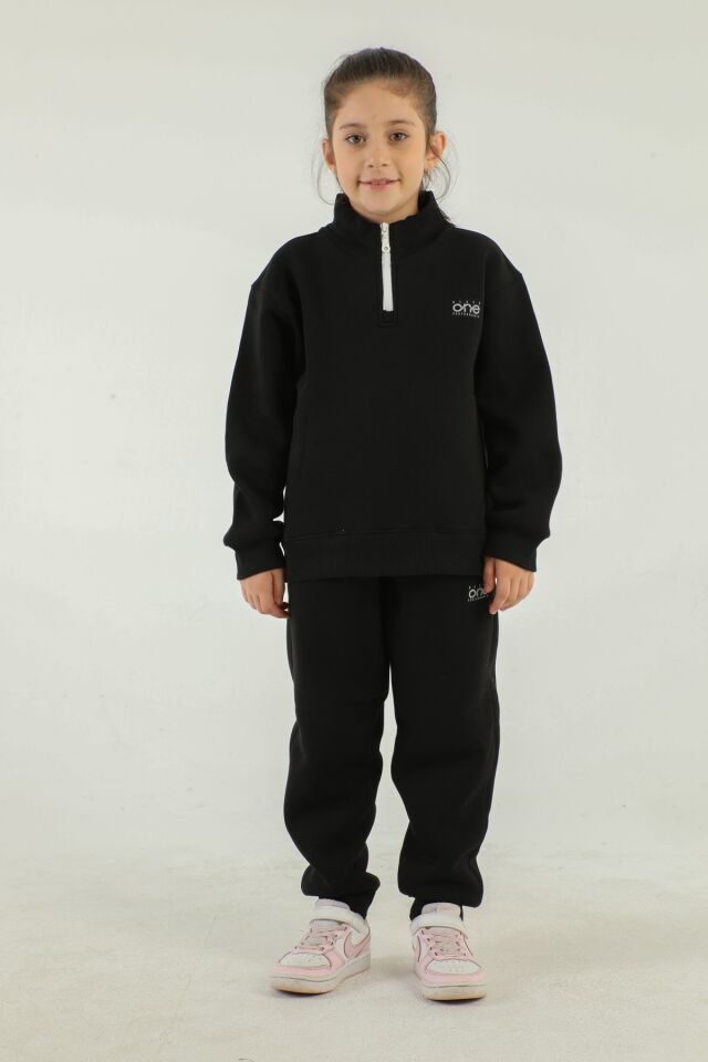 Dik Yaka Baskı Detaylı Eşofman Takım