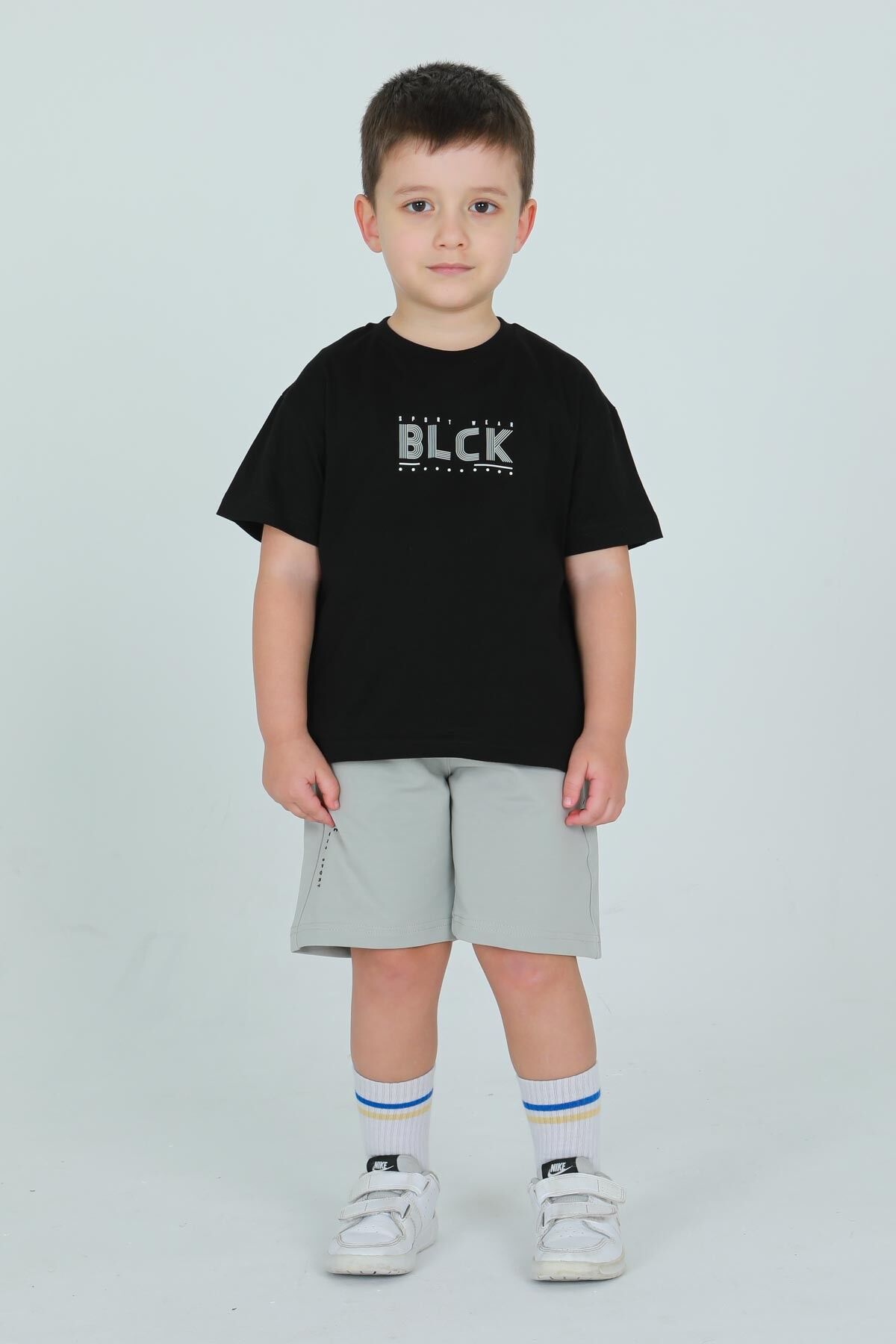 BİSİKLET YAKA ŞORTLU ERKEK ÇOCUK EŞOFMAN TAKIMI