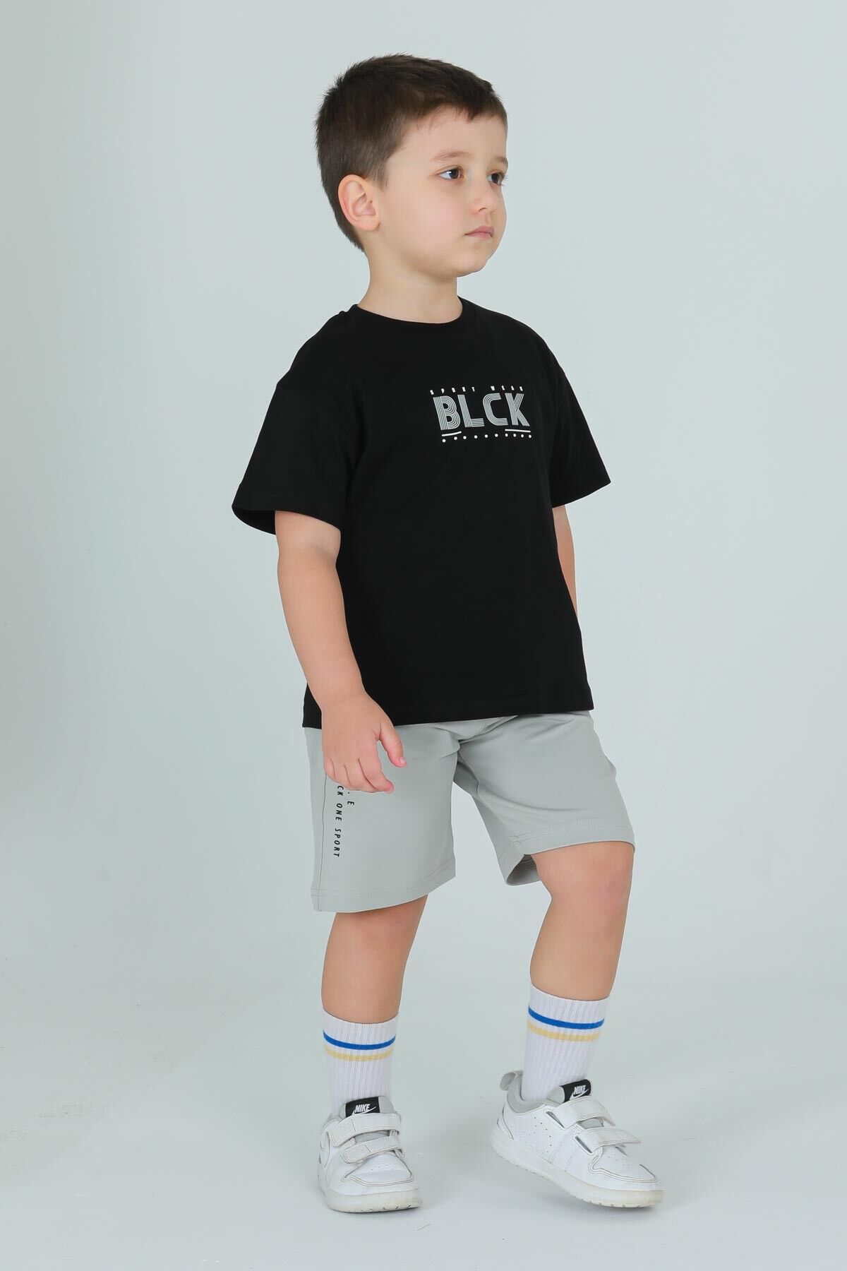 BİSİKLET YAKA ŞORTLU ERKEK ÇOCUK EŞOFMAN TAKIMI
