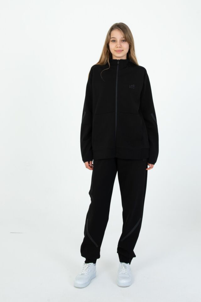 ERKEK/KIZ FERMUARLI ÇİFT CEP DETAYLI KAPÜŞONLU EŞOFMAN TAKIM