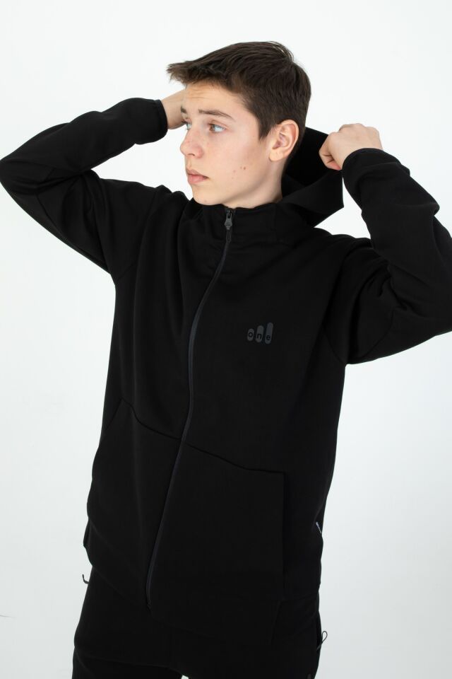 ERKEK/KIZ FERMUARLI ÇİFT CEP DETAYLI KAPÜŞONLU EŞOFMAN TAKIM