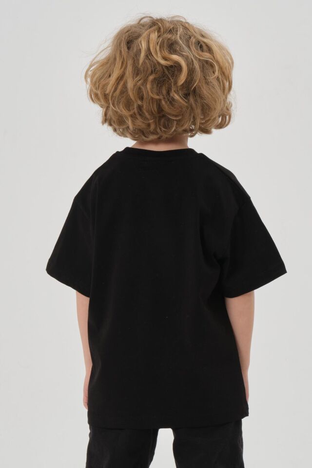 Bisiklet Yaka Baskılı Erkek Çocuk T-shırt