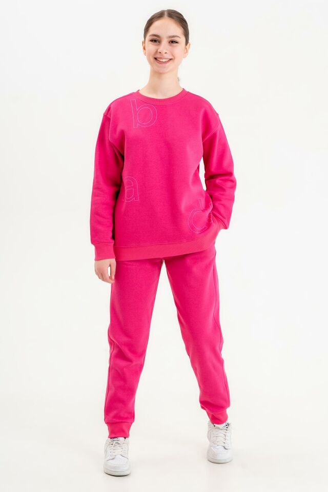 Bisiklet Yaka Üç İplilk Kalın Kumaştan Unisex Çocuk Eşofman Takım MAVİ - 2-3 Yaş