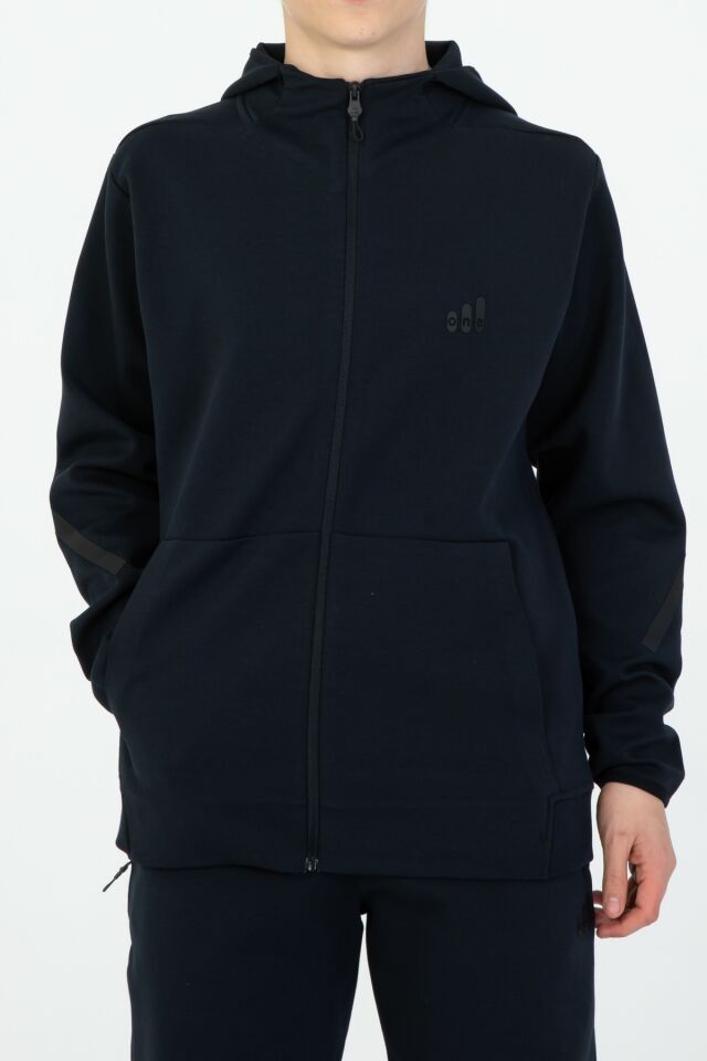 ERKEK/KIZ FERMUARLI ÇİFT CEP DETAYLI KAPÜŞONLU EŞOFMAN TAKIM LACİVERT - 10-11 Yaş