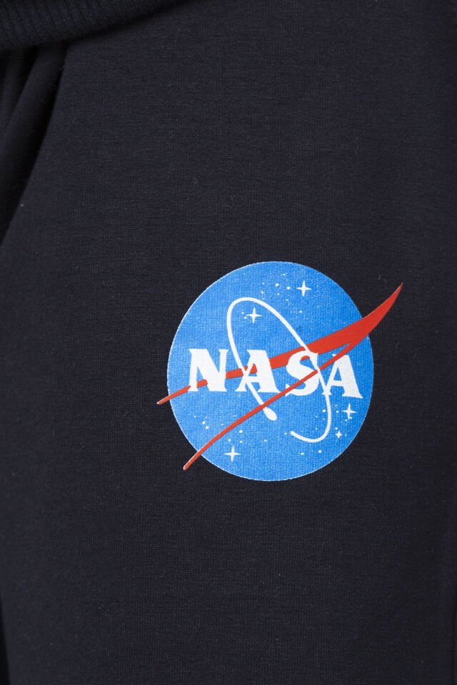 KIZ ÇOCUK UNİSEX  NASA BASKI DETAYLI OVERSİZE KAPÜŞONLU ÇOCUK EŞOFMAN TAKIMI 12-13 Yaş - LİLA