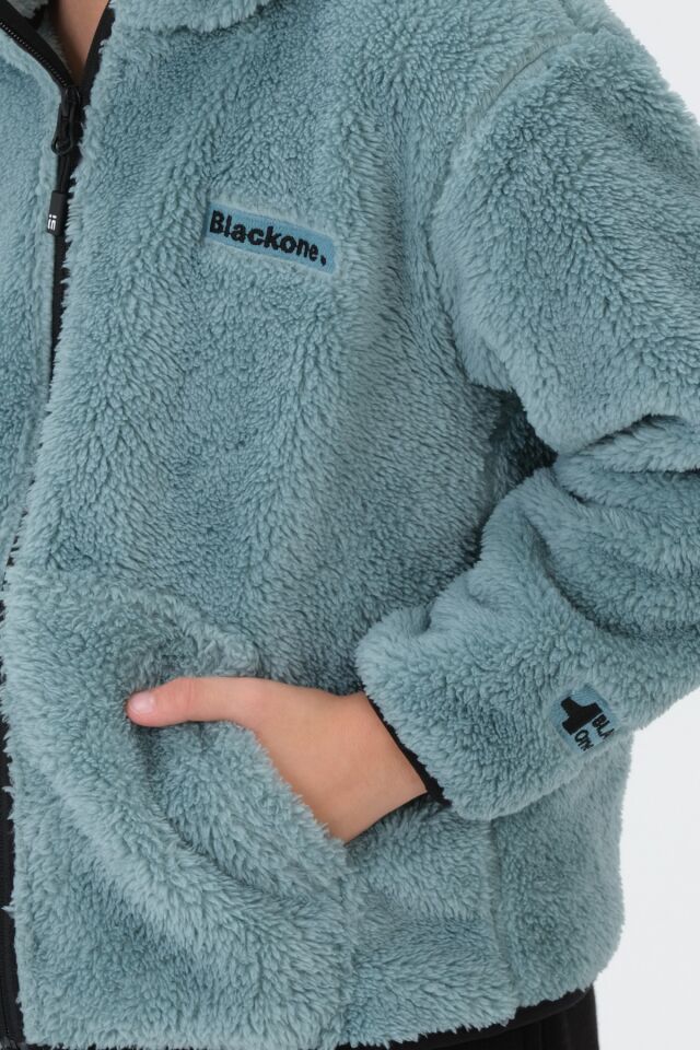 Nakış Detaylı Peluş Kapüşonlu Kargo Cepli Üst ÇAĞLA - 3-4 Yaş