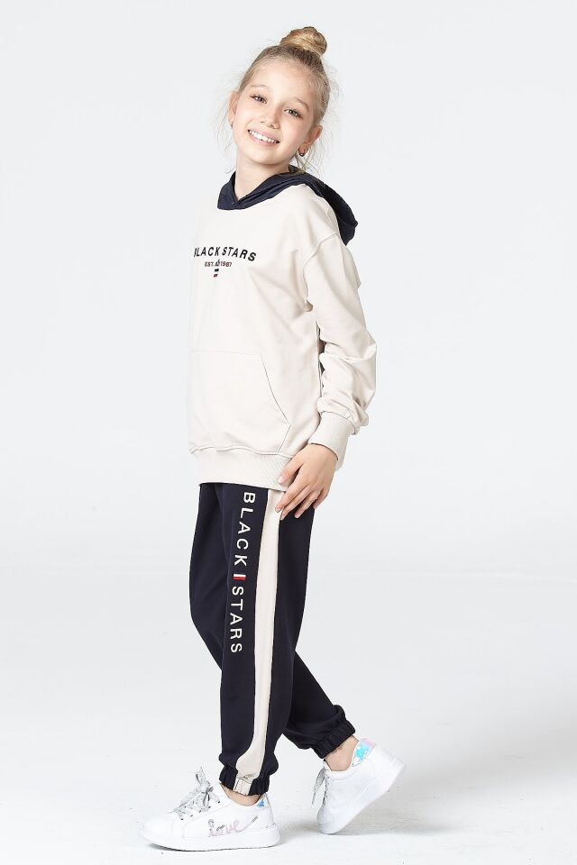 Kız Çocuk Şardonsuz 2 İplik Spor Eşofman Takımı – Normal Kalıp Mevsimlik