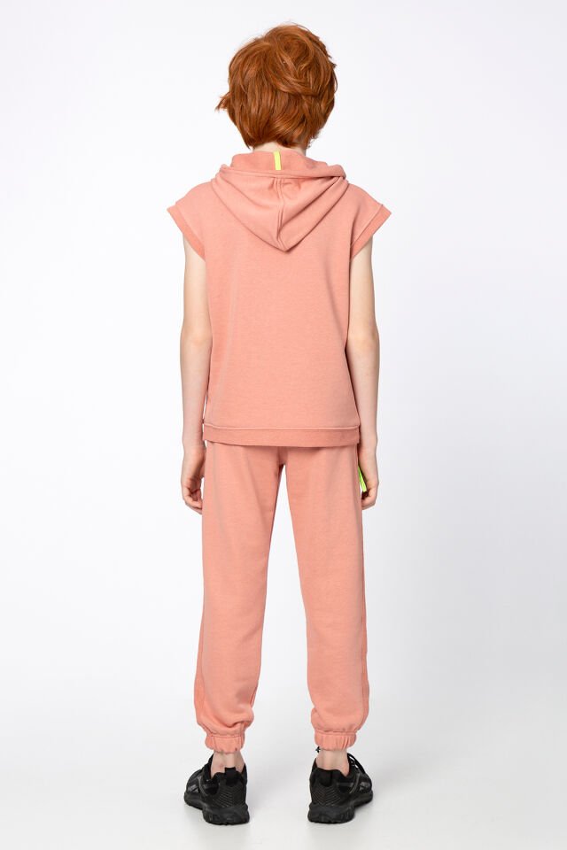 Kapüşonlu Kısa Kollu Kordon Detaylı Erkek Çocuk Alt Üst Takım