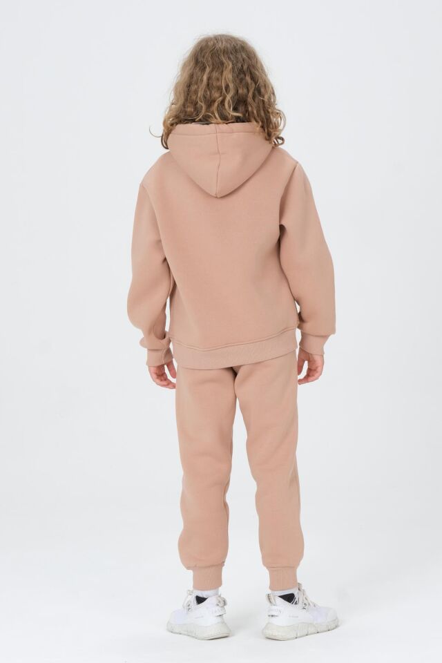 Erkek Çocuk Kapüşonlu Eşofman takımı 8-9 Yaş - VİZON