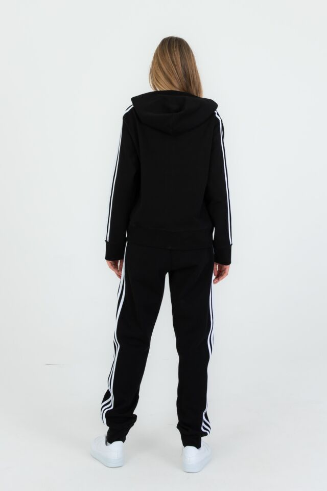 Kapüşonlu Fermuarlı Çift Cepli Kız Çocuk Eşofman Takım