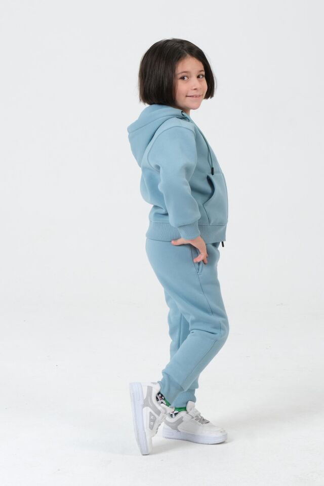Kız Çocuk Kapüşonlu Eşofman Takımı COMEO BLUE - 2-3 Yaş