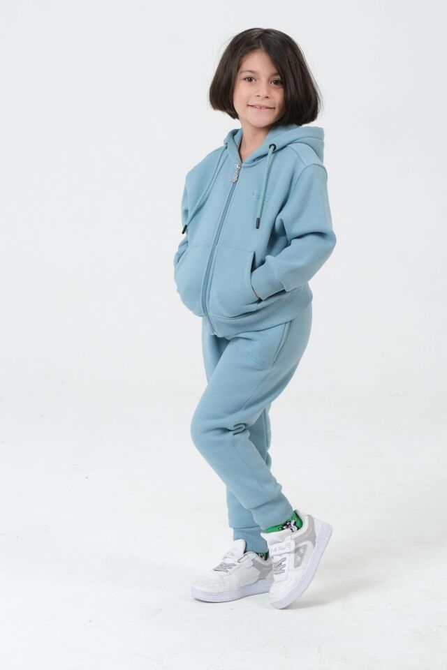 Kız Çocuk Kapüşonlu Eşofman Takımı COMEO BLUE - 2-3 Yaş