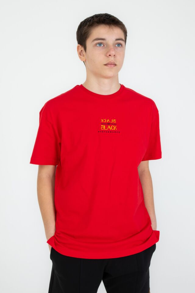 Baskı Detaylı Çift Cepli Şort Yazlık Bisiklet Yaka Erkek Çocuk Şortlu Takım