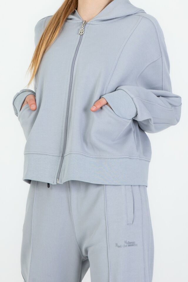 Black One 9-14 Yaş Kız Çocuk Sweat ve Bol Pantolon Takımı – Rahat Günlük Kombin GRİ - 12-13 Yaş