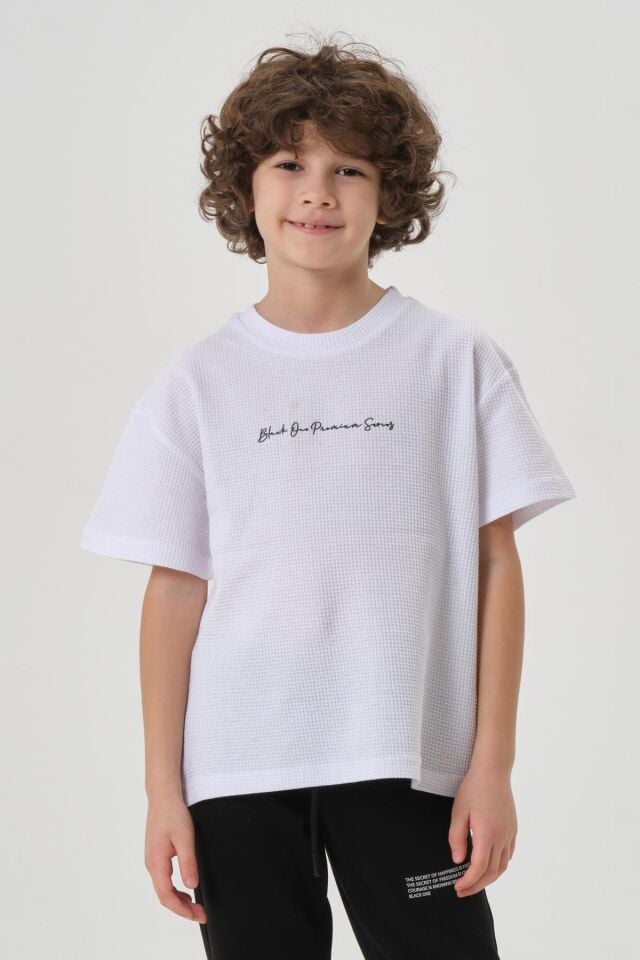 Erkek Çocuk Waffle Kumaş Yazlık T-Shırt