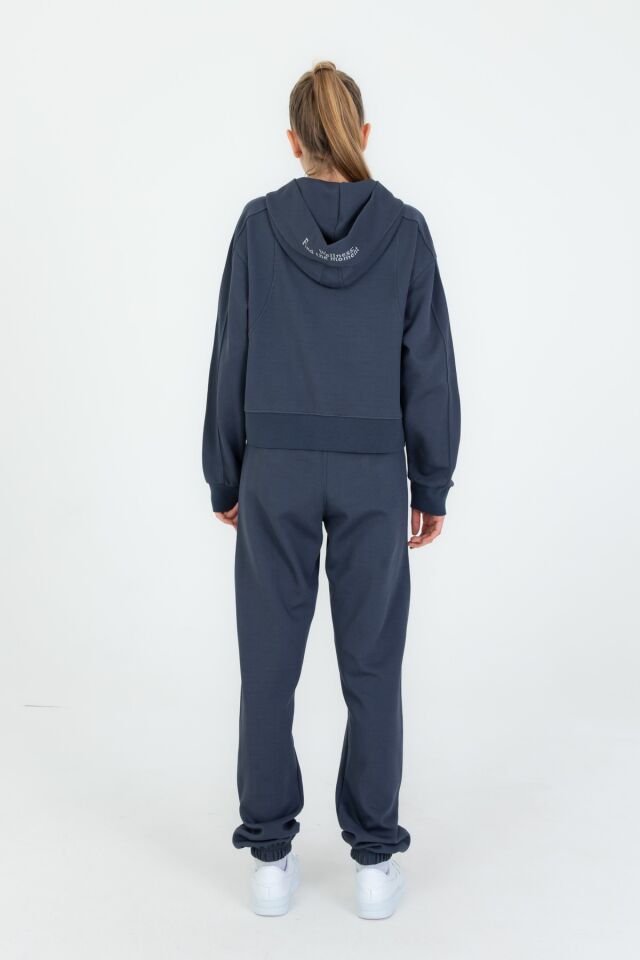 Black One 9-14 Yaş Kız Çocuk Sweat ve Bol Pantolon Takımı – Rahat Günlük Kombin FÜME - 8-9 Yaş