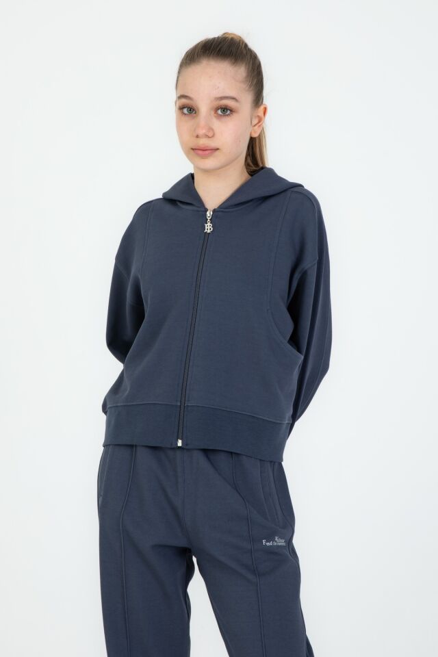 Black One 9-14 Yaş Kız Çocuk Sweat ve Bol Pantolon Takımı – Rahat Günlük Kombin FÜME - 11-12 Yaş