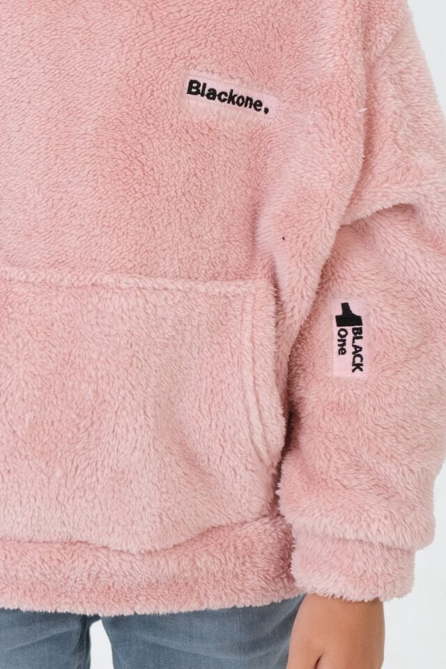 Erkek/Kız Çocuk Peluş Kapüşonlu Üst