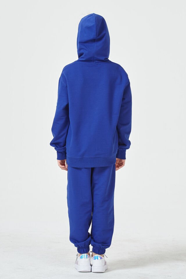 Kız Çocuk Şardonsuz 2 İplik Baskılı Kapüşonlu Spor Eşofman Takımı – Normal Kalıp 10-11 Yaş - SAKS