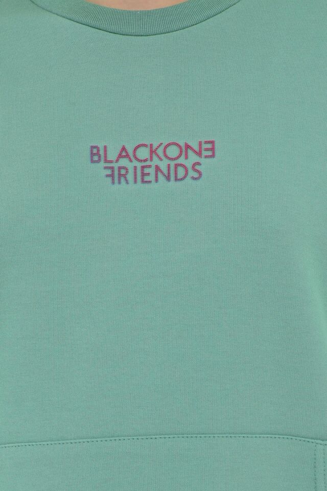 Kız Çocuk Bisiklet Yaka Baskı Detaylı Ayarlanabilir Lastik Bel Eşofman Takımı YEŞİL - 12-13 Yaş