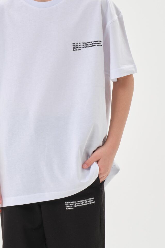 PENYE SÜPREM KUMAŞ BASKI DETAYLI ÇİFT CEPLİ AYARLANABİLİR BEL LASTİKLİ YAZLIK BİSİKLET YAKA ERKEK ÇOCUK ALT ÜST EŞOFMAN TAKIMI