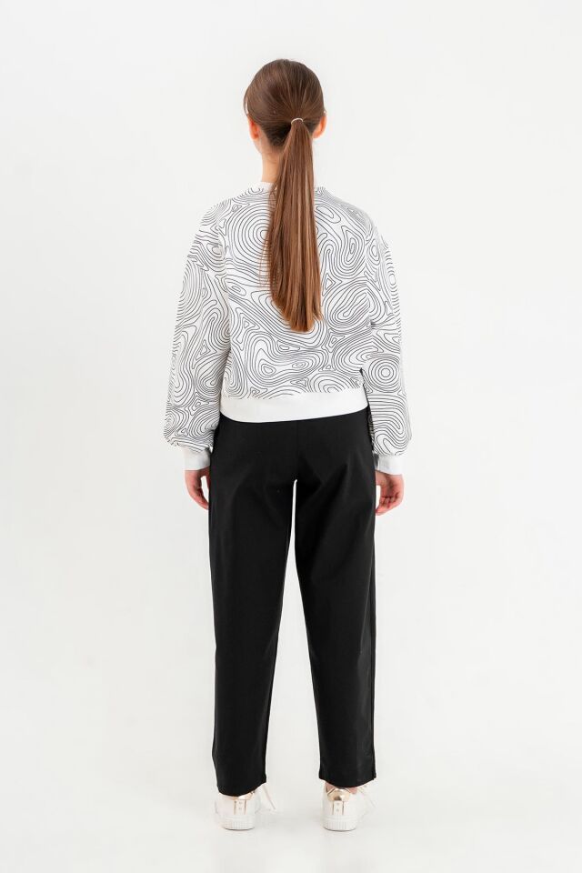 Black One 9-14 Yaş Kız Çocuk Sweat ve Bol Pantolon Takımı – Rahat Günlük Kombin