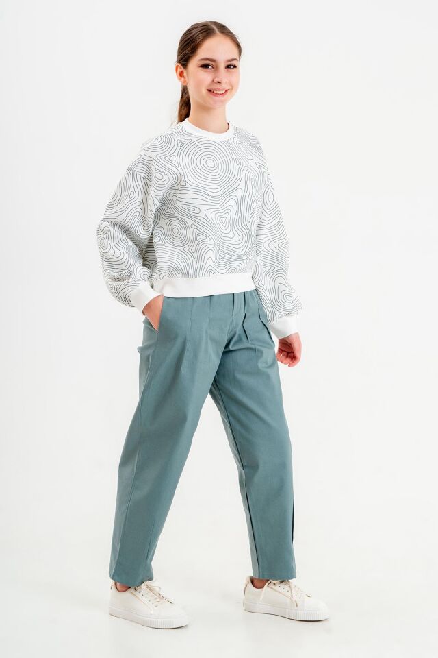 Black One 9-14 Yaş Kız Çocuk Sweat ve Bol Pantolon Takımı – Rahat Günlük Kombin