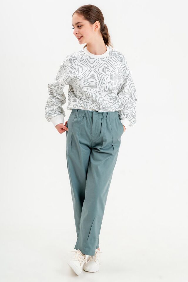 Black One 9-14 Yaş Kız Çocuk Sweat ve Bol Pantolon Takımı – Rahat Günlük Kombin