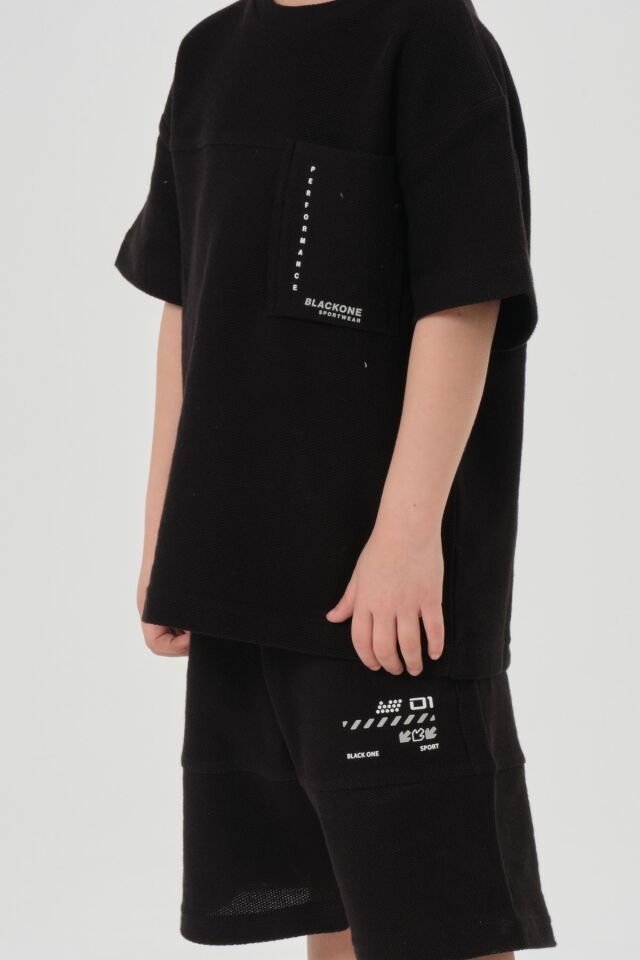 Erkek Çocuk Şort Bisiklet Yaka Üst Takım