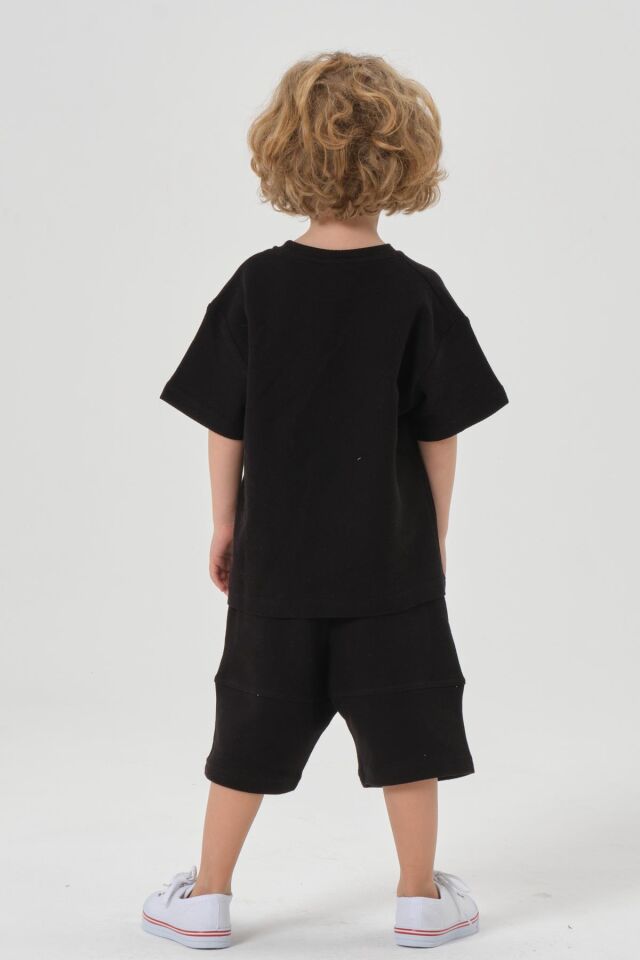 Erkek Çocuk Şort Bisiklet Yaka Üst Takım