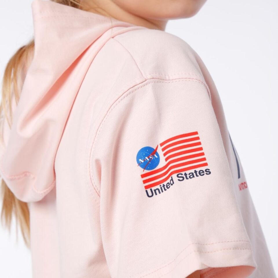 KIZ ÇOCUK NASA BASKILI KAPÜŞONLU T-SHIRT NAKIŞ DETAYLI TAYT 10-11 Yaş - SOMON