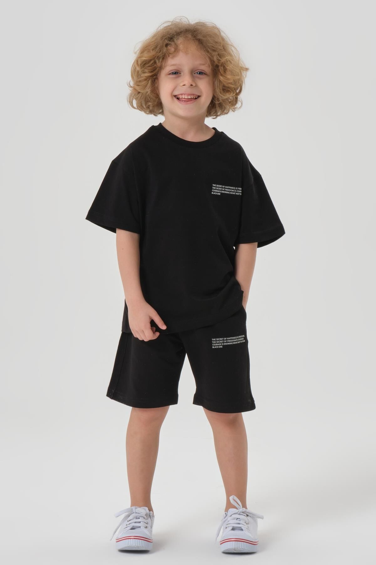 Erkek Çocuk Alt Üst Bisiklet Yaka Şort Takımı