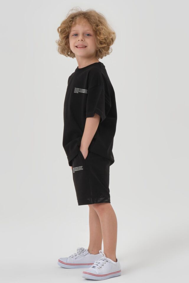 Erkek Çocuk Alt Üst Bisiklet Yaka Şort Takımı