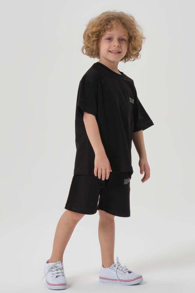 Erkek Çocuk Alt Üst Bisiklet Yaka Şort Takımı