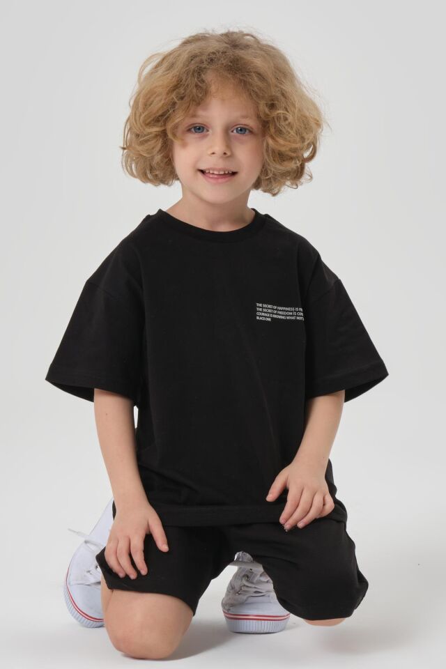 Erkek Çocuk Alt Üst Bisiklet Yaka Şort Takımı